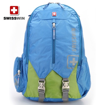 swisswin瑞士军刀双肩包背包登山包旅行包户外潮男女生sw9176(蓝色)图片