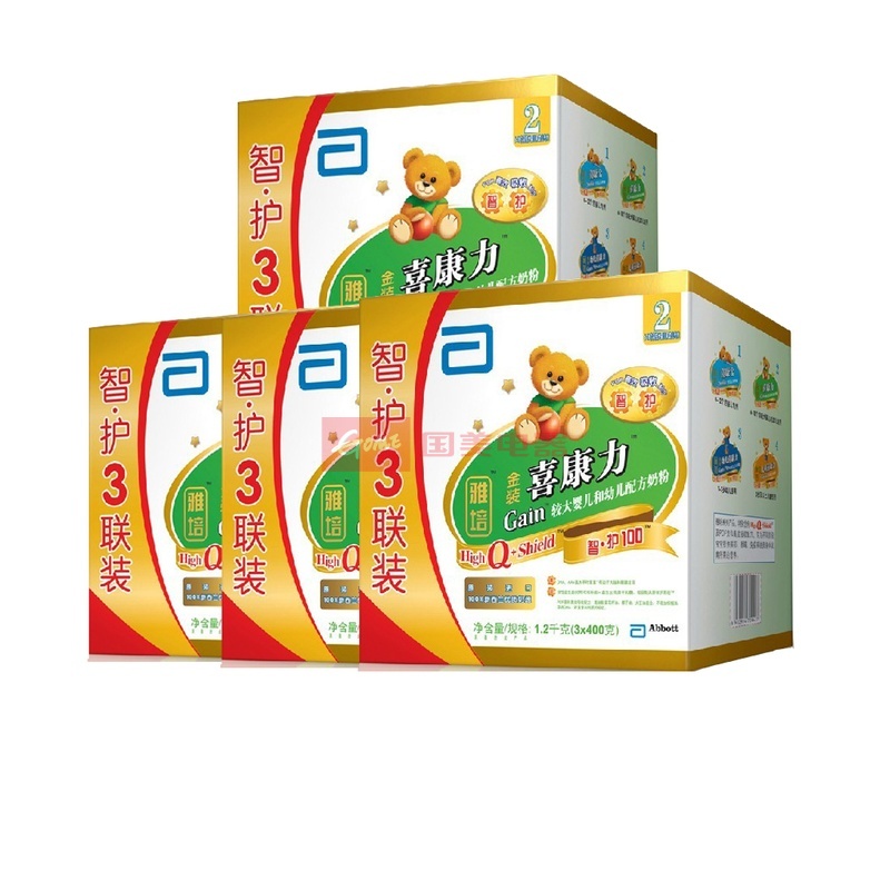 雅培金装喜康力较大婴幼儿配方奶粉2段1200g
